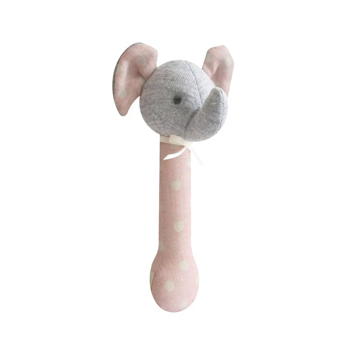 Alimrose Stick Rattle - Elephant - Pale Pink