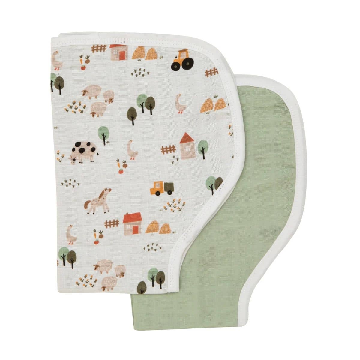 All4Ella Organic Burp Cloths - Country Farm