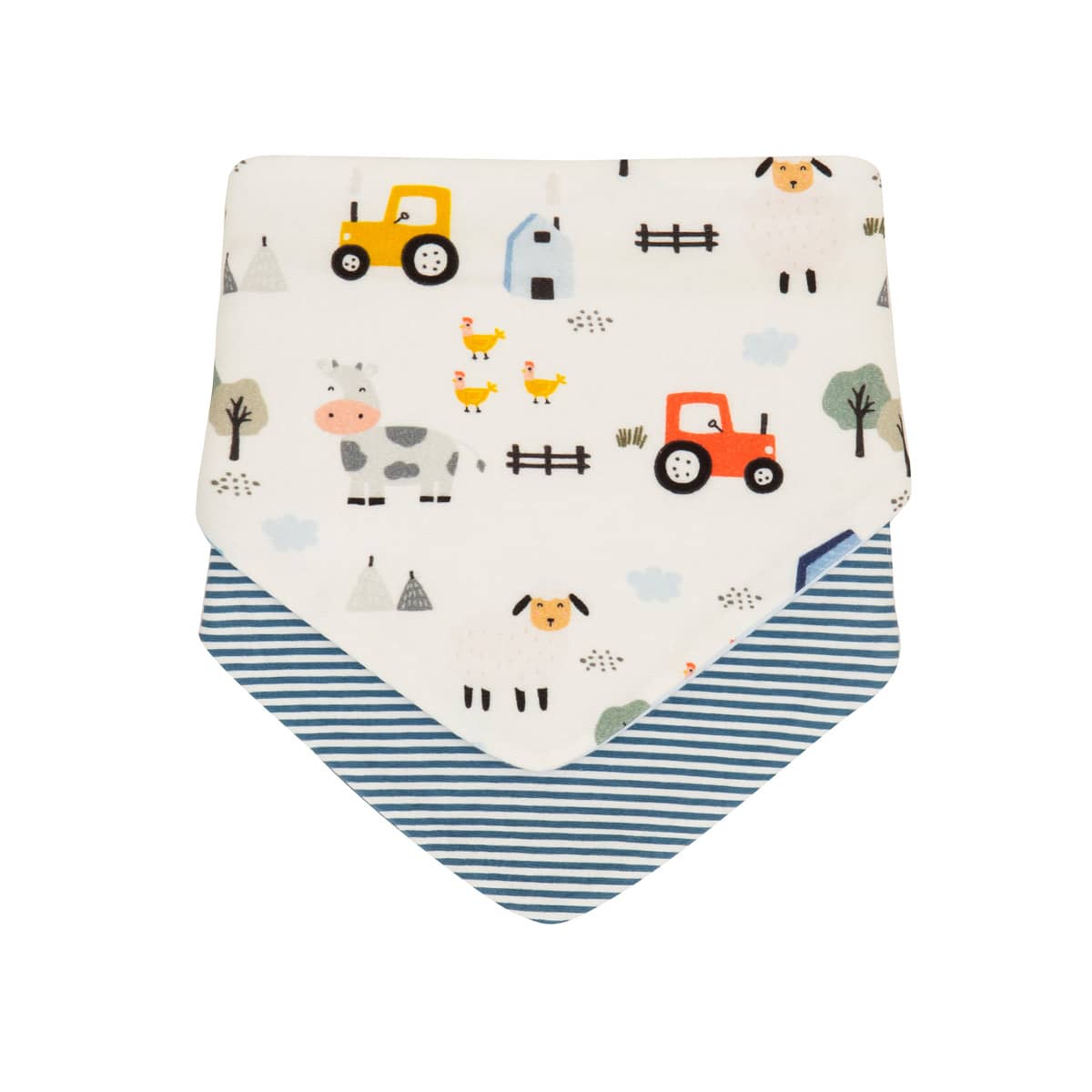 All4Ella Reversible Bandana Bibs 2pk - Barnyard