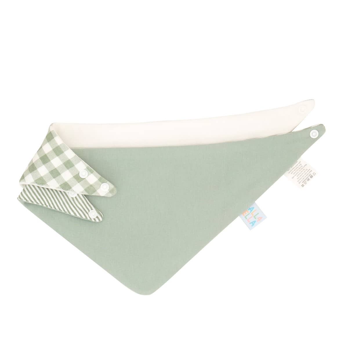All4Ella Reversible Bandana Bibs 2pk - Gingham Sage