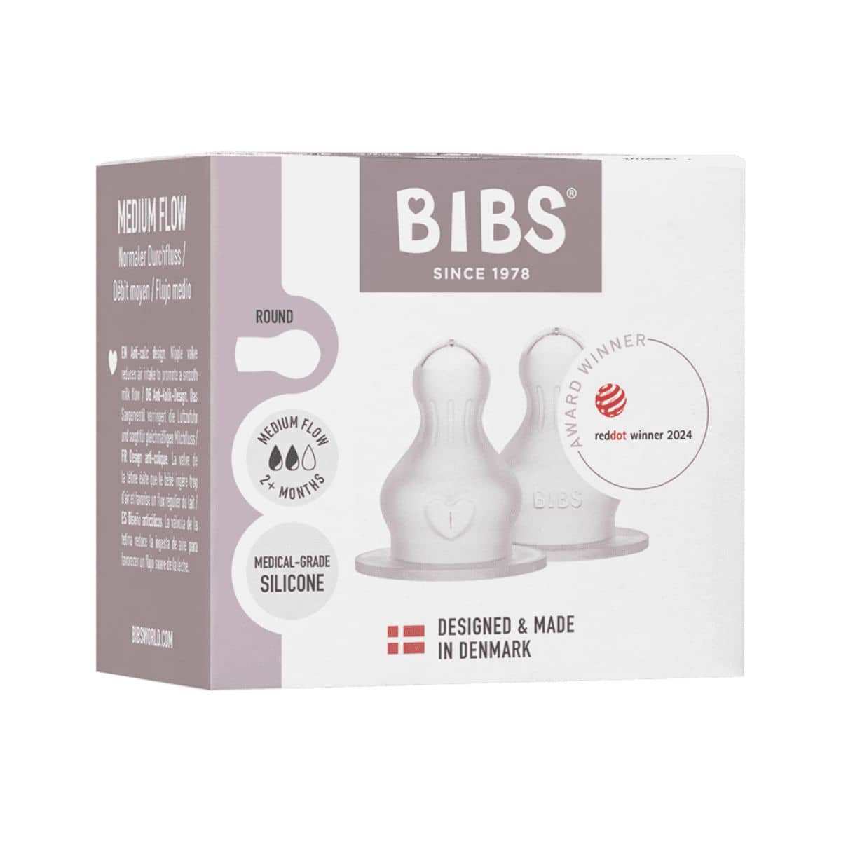 BIBS Bottle Silicone Teats - Medium Flow