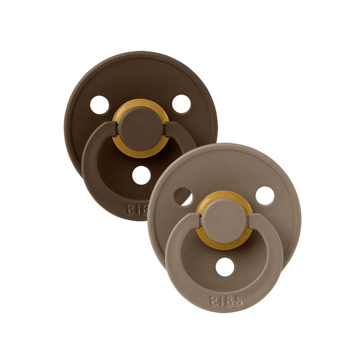 BIBS Colour Dummies - Round | Size 1 | Latex- Mocha Dark Oak