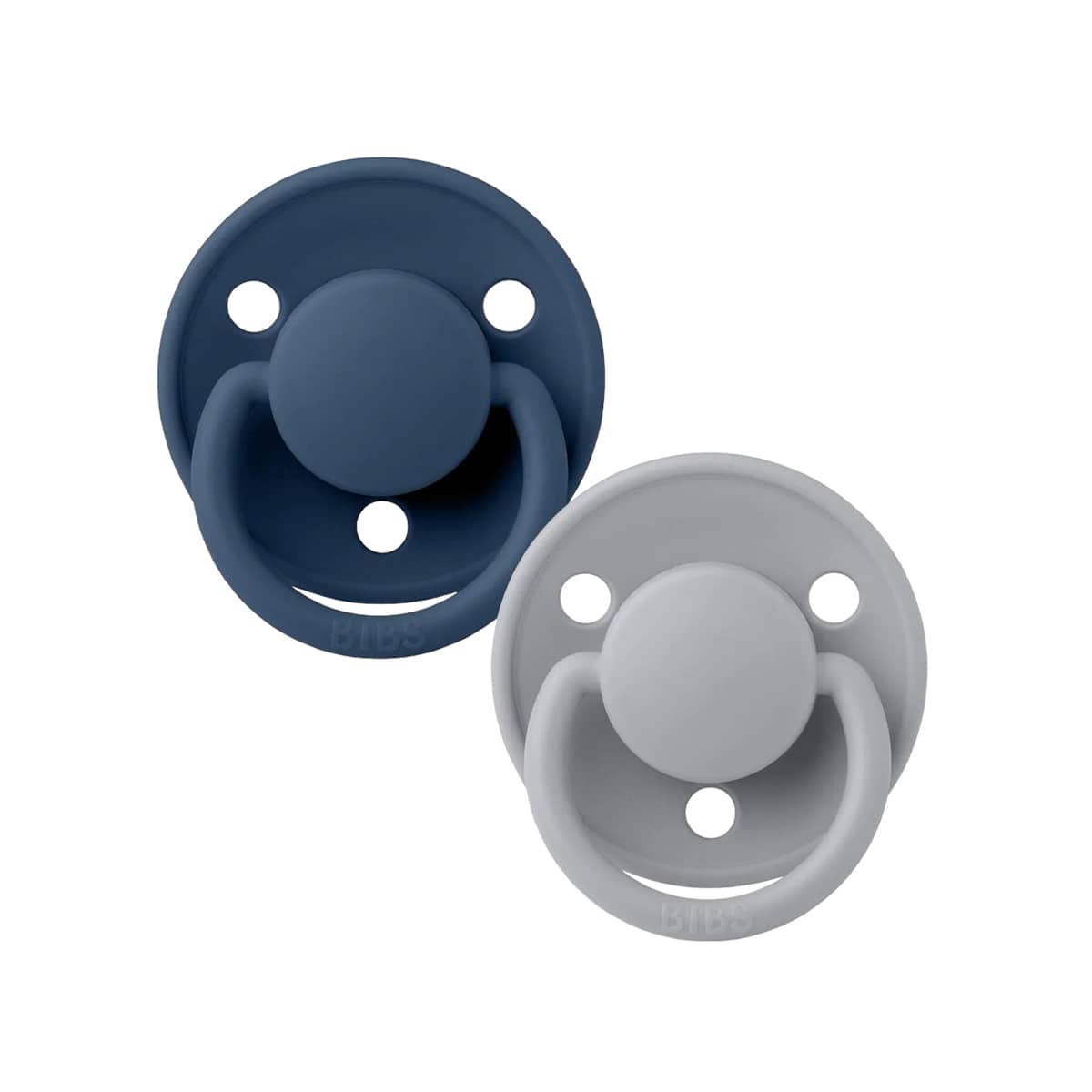 BIBS De Lux Dummies - Round | One Size | Silicone - Cloud Steel Blue