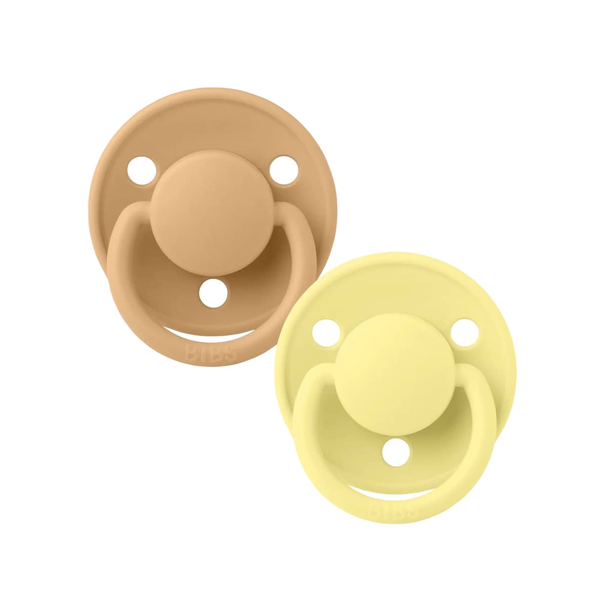 BIBS De Lux Dummies - Round | One Size | Silicone - Desert Sand Sunshine