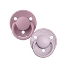 BIBS De Lux Dummies - Round | One Size | Silicone - Dusky Lilac Heather