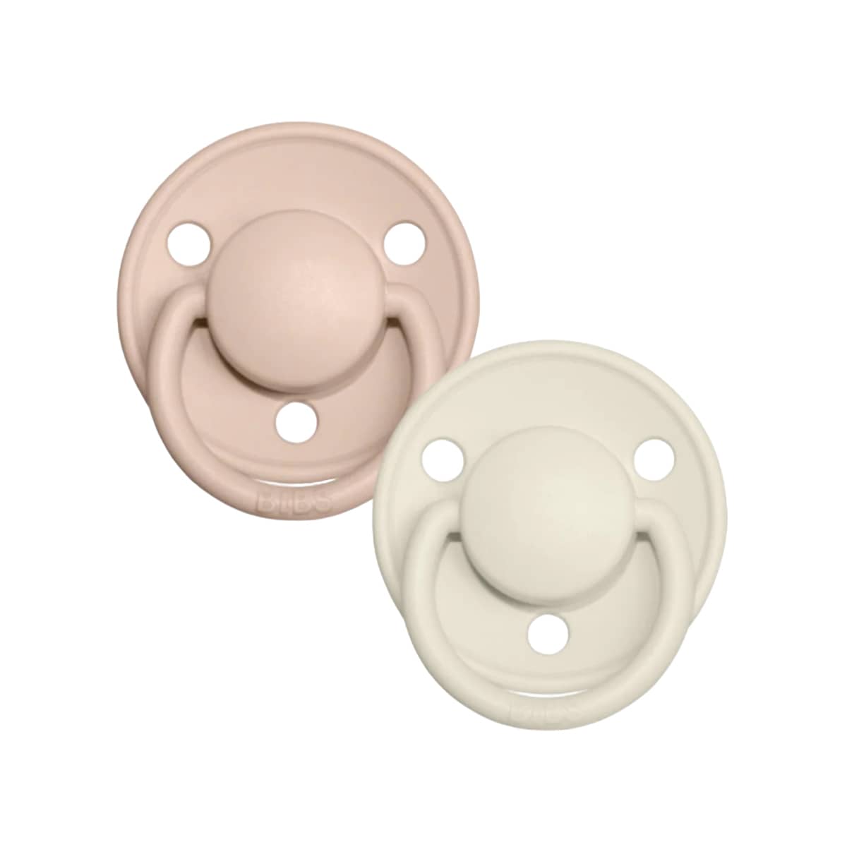 BIBS De Lux Dummies - Round | One Size | Silicone - Ivory Blush