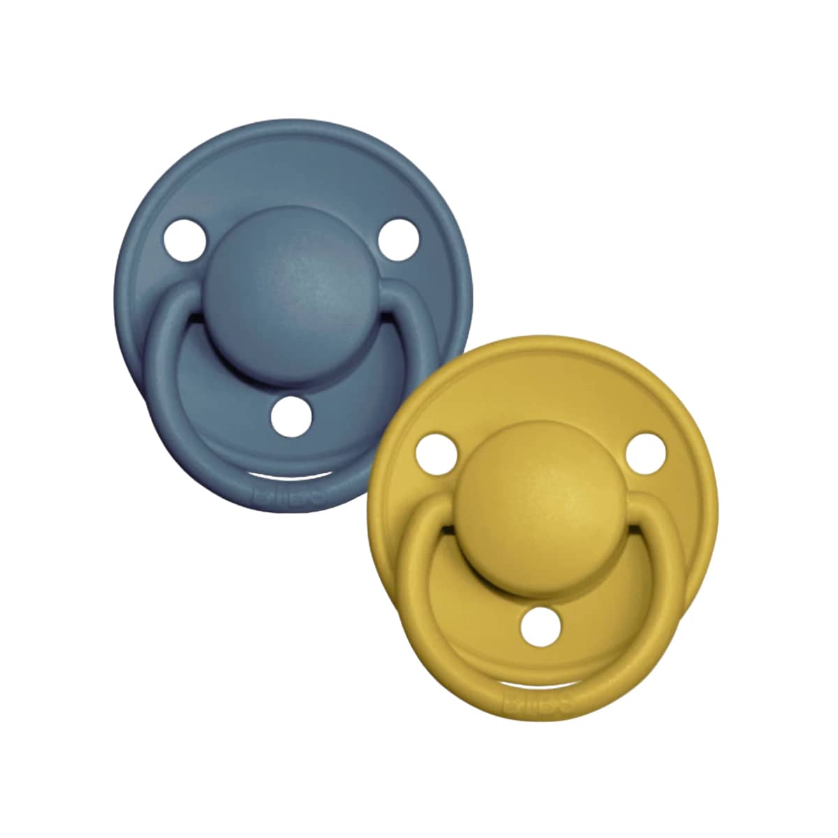 BIBS De Lux Dummies - Round | One Size | Silicone - Mustard Petrol