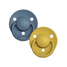 BIBS De Lux Dummies - Round | One Size | Silicone - Mustard Petrol