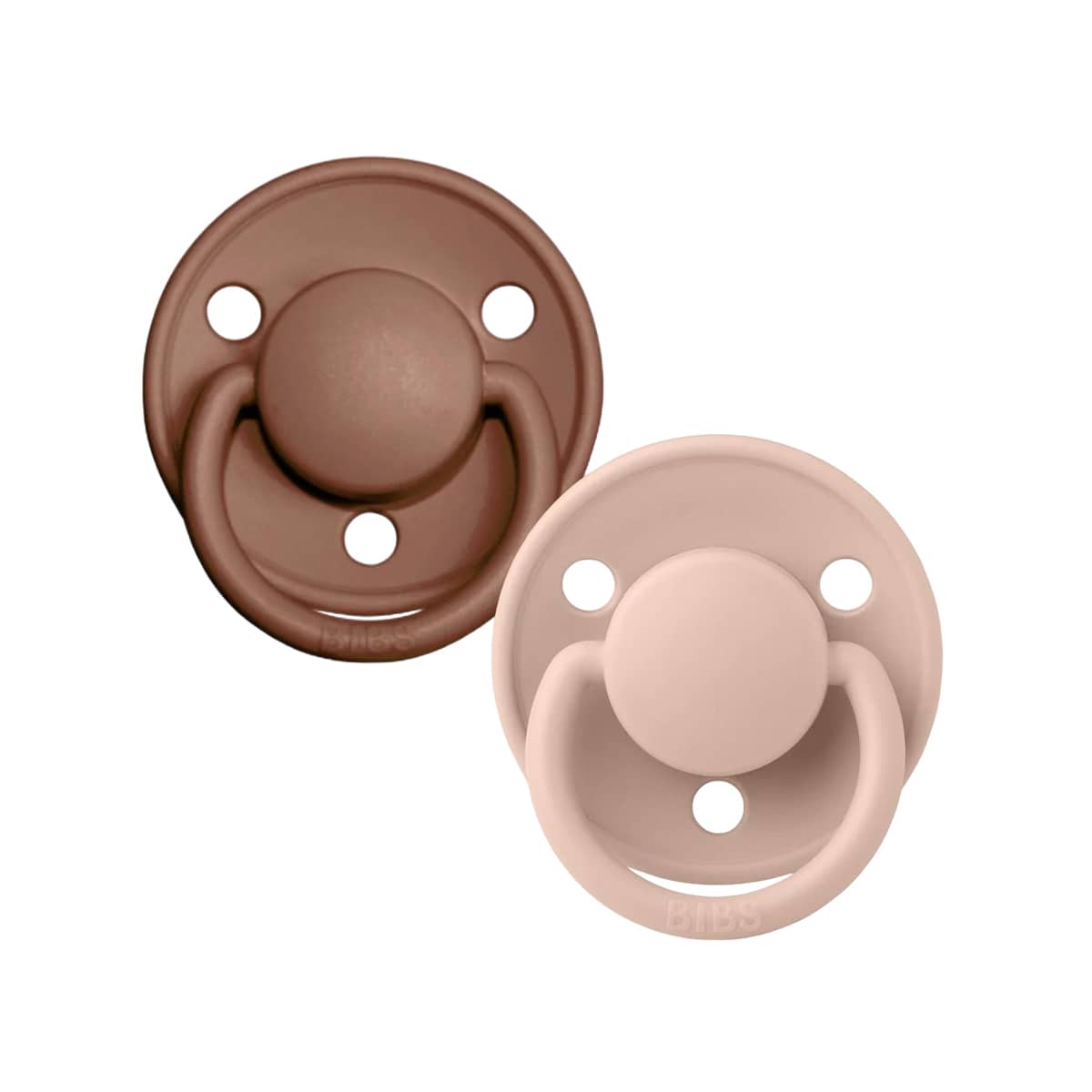 BIBS De Lux Dummies - Round | One Size | Silicone - Woodchuck Blush