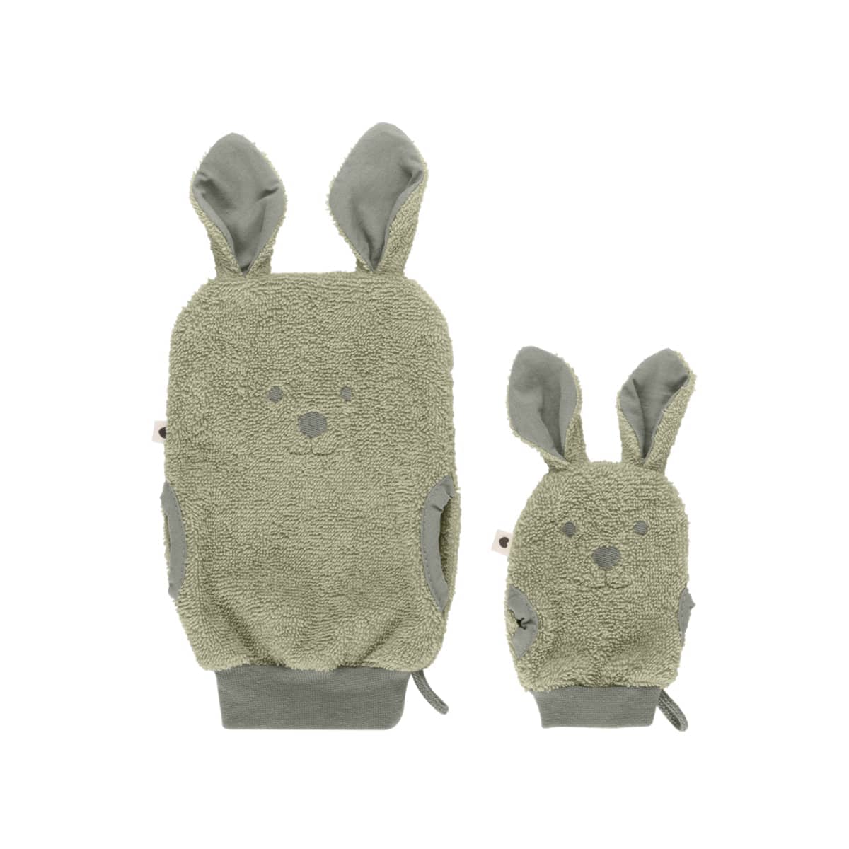 BIBS Kangaroo Washcloth Set - Sage