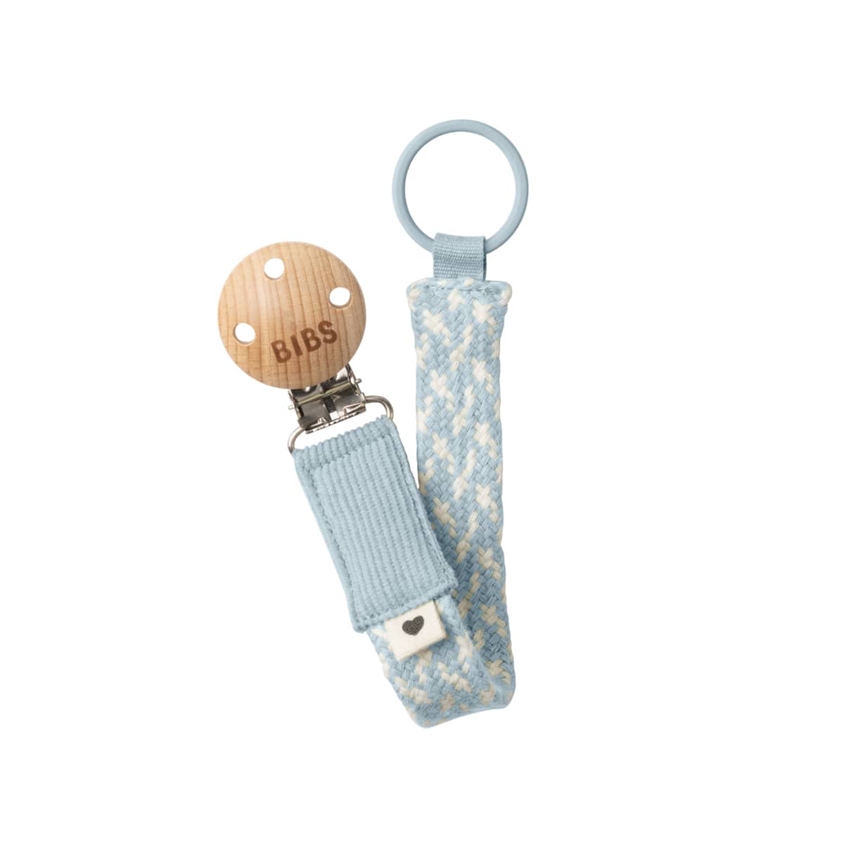 BIBS Paci Braid Pacifier Clip - Baby Blue