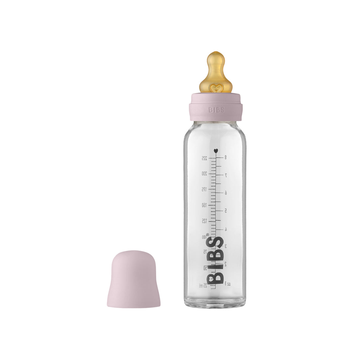 BIBS Baby Glass Bottle - Latex Teat - 225ml