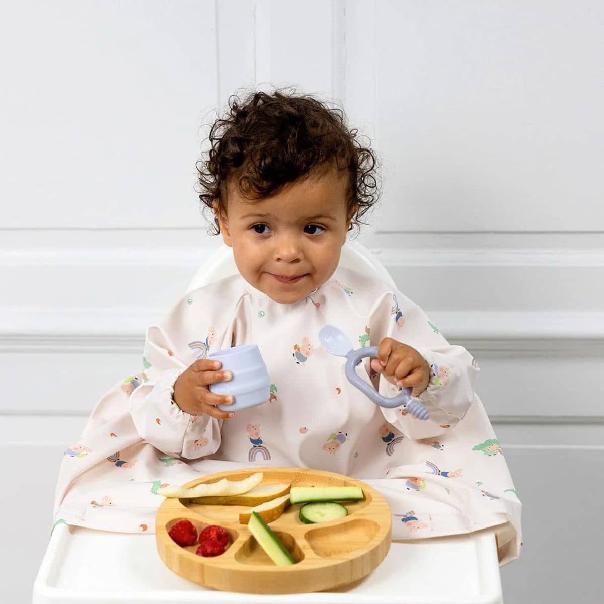 BIBaDO Baby Coverall Bib - Long Sleeve - George Pig