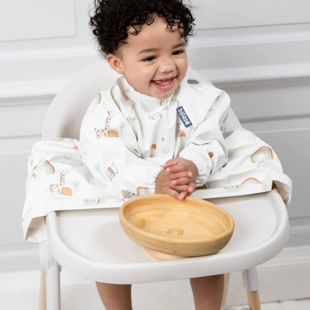 BIBaDO Baby Coverall Bib - Long Sleeve - Serengeti Spaghetti