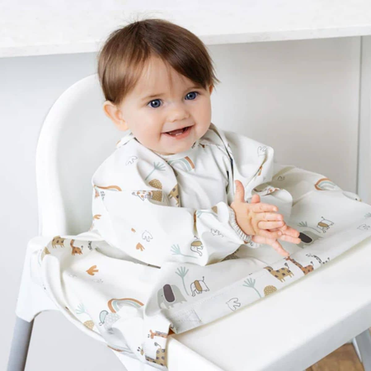 BIBaDO Baby Coverall Bib - Long Sleeve - Serengeti Spaghetti