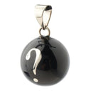 Babylonia Bola Pregnancy Jewel Necklace - Black with Silver Question Mark