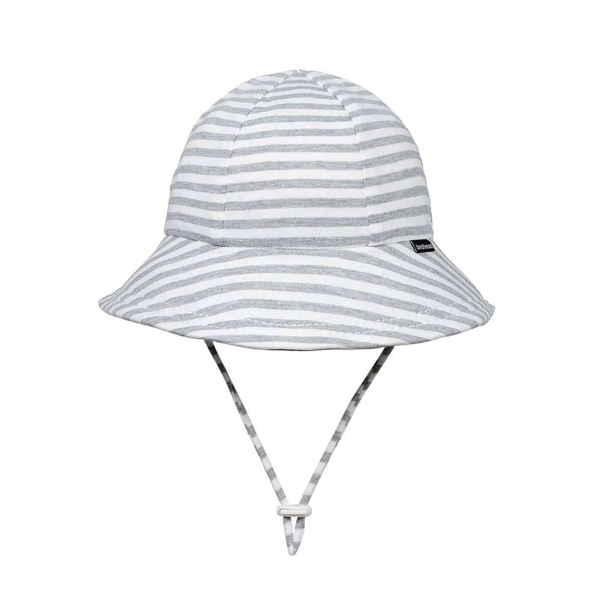 Bedhead Baby Bucket Hat with Strap - Limited Edition - Grey Marle Stripe