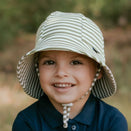 Bedhead Baby Bucket Hat with Strap - Limited Edition - Khaki Stripe