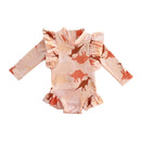 Bencer & Hazelnut Frill Swim Suit - Peach Dino