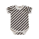 Bencer & Hazelnut Short Sleeve Bodysuit - Charcoal Stripe