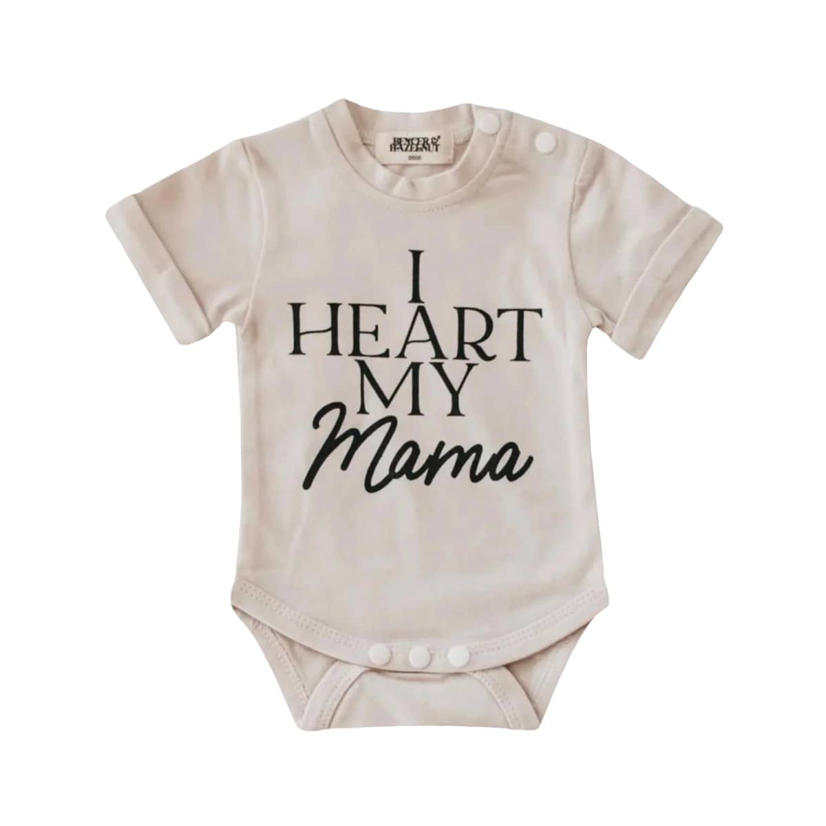 Bencer & Hazelnut Short Sleeve Bodysuit - I Heart My Mama