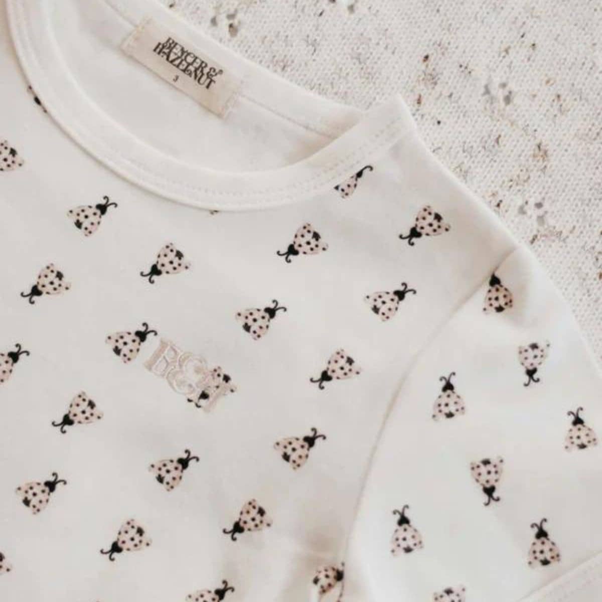 Bencer & Hazelnut Short Sleeve Bodysuit - Love Bug Pattern