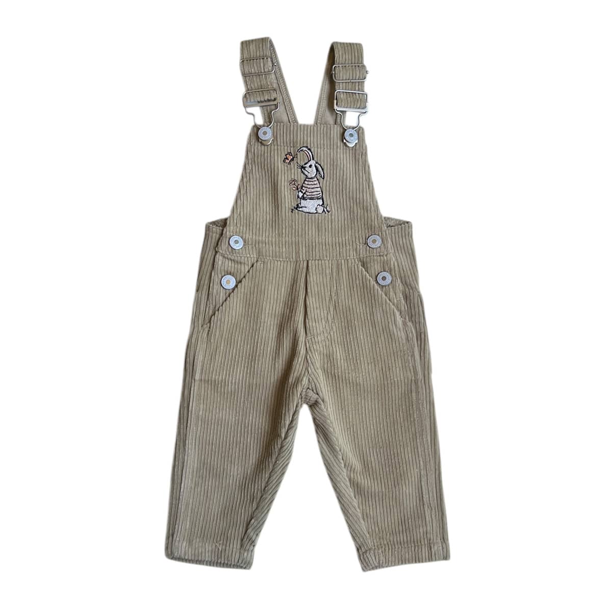 Bencer & Hazelnut Bunny Cord Overalls - Khaki