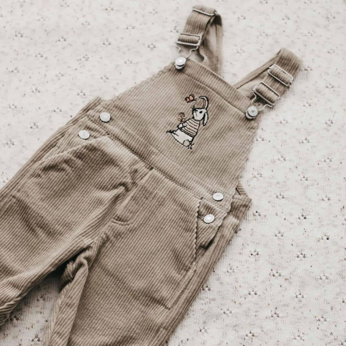 Bencer & Hazelnut Bunny Cord Overalls - Khaki