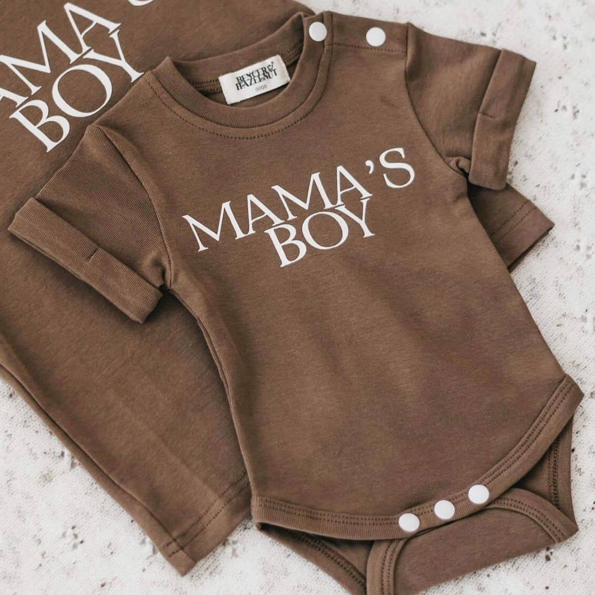 Bencer & Hazelnut Short Sleeve Bodysuit - Mama's Boy