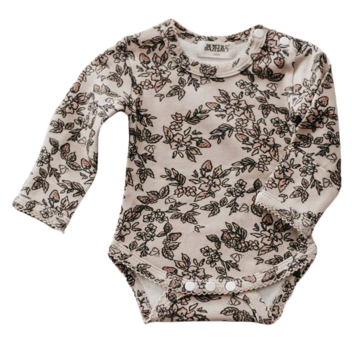 Bencer & Hazelnut Long Sleeve Bodysuit - Strawberry Fields