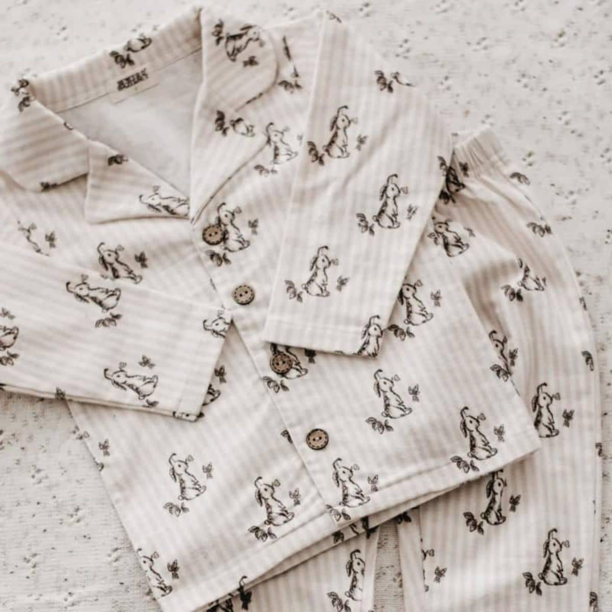 Bencer & Hazelnut Flannelette PJs - Stripe Bunny