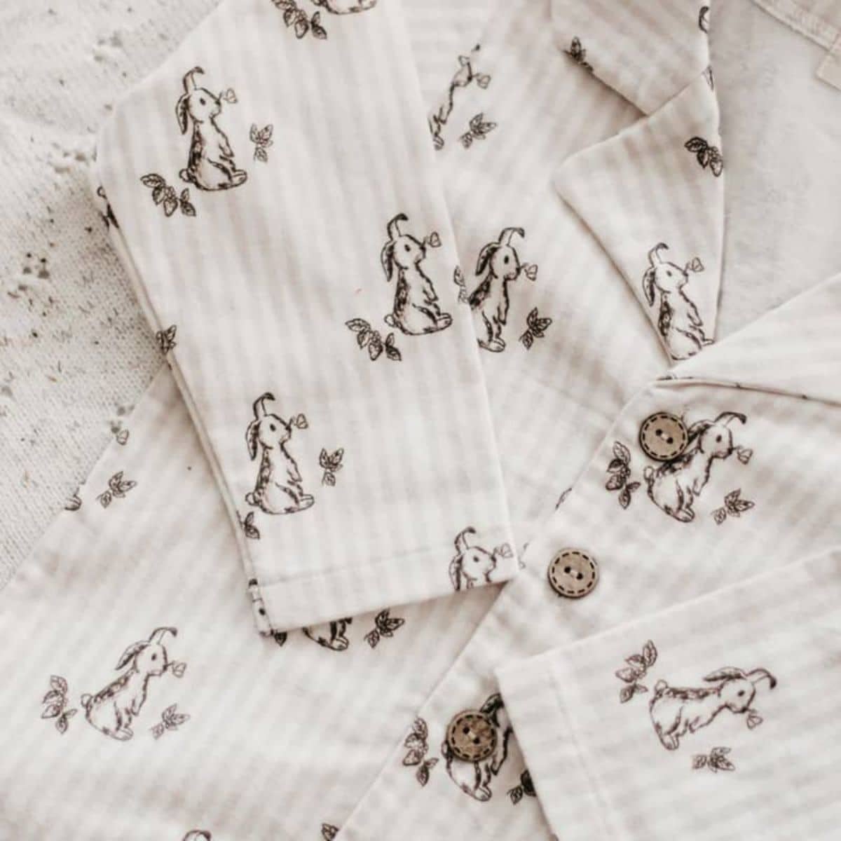 Bencer & Hazelnut Flannelette PJs - Stripe Bunny