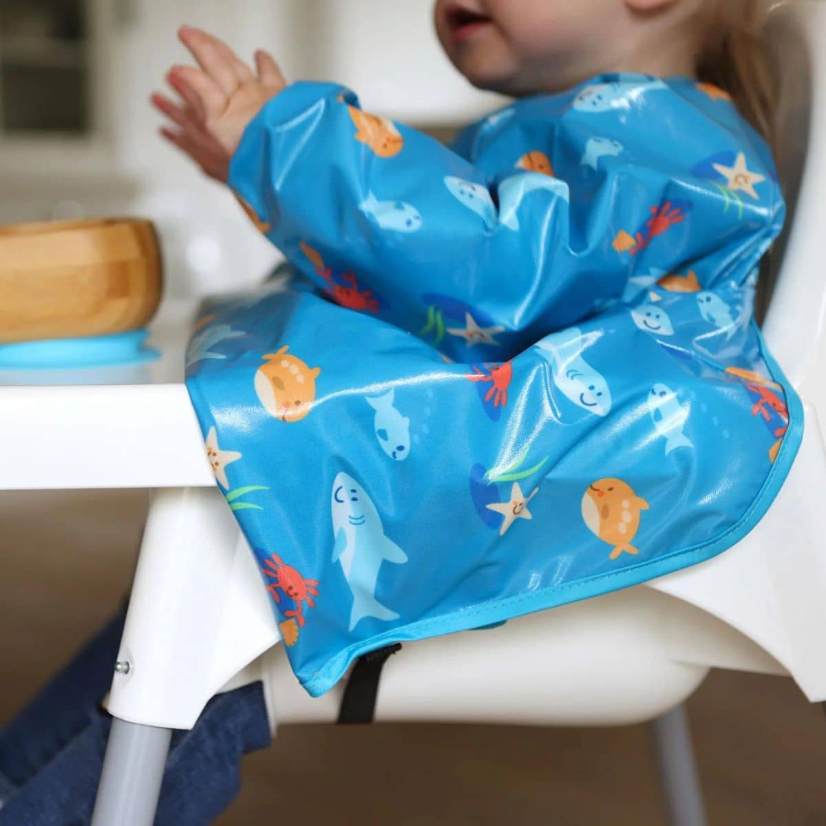 Bibetta Wipeezee XL Coverall Bib - Turquoise Sea Creatures