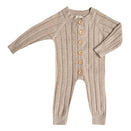 Blossom & Pear Ribbed Knit Romper - Fawn