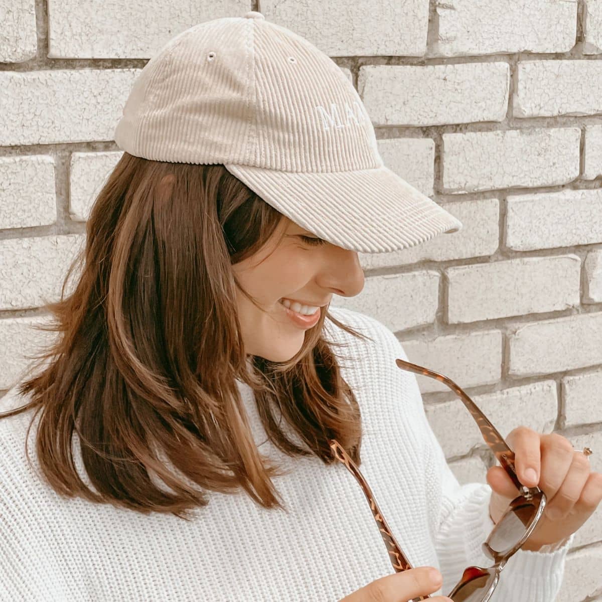 Blossom & Pear Corduroy Curve Brim Cap - Mama