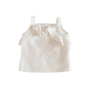 Blossom & Pear Frill Knit Crop Top - Milk