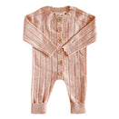 Blossom & Pear Ribbed Knit Romper - Pink Lemonade - Scallop