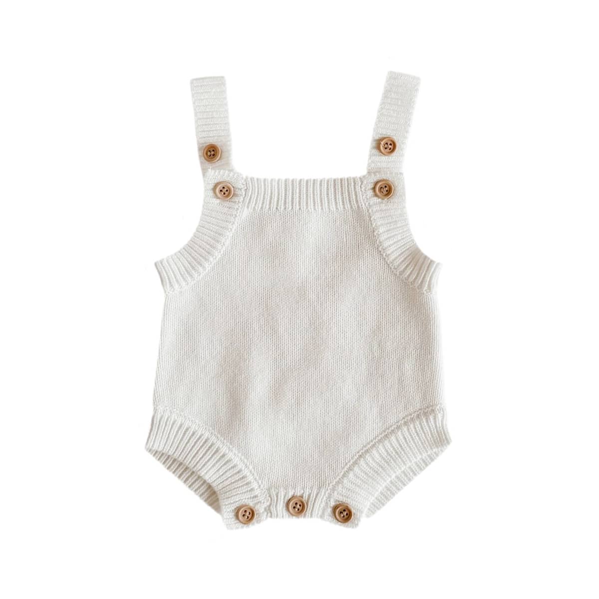 Blossom & Pear Singlet Mini Knit Romper - Milk