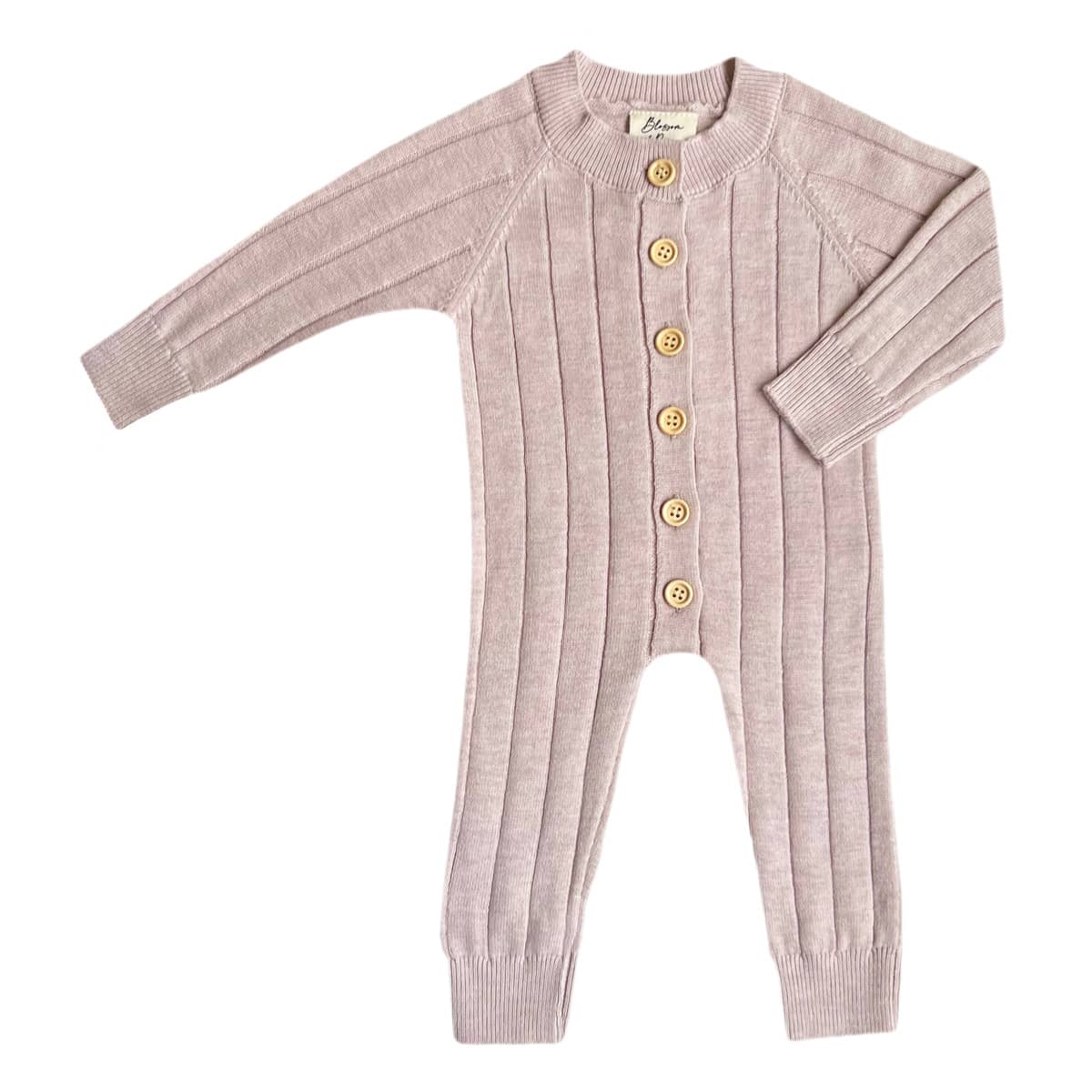 Blossom & Pear Ribbed Knit Romper - Lavender