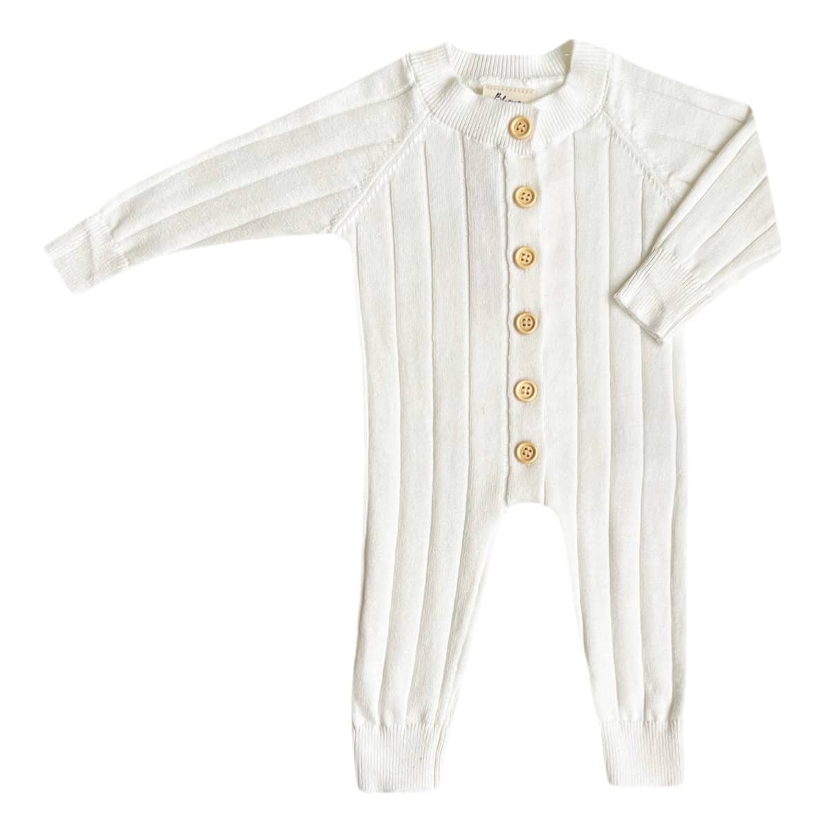 Blossom & Pear Ribbed Knit Romper - Milk