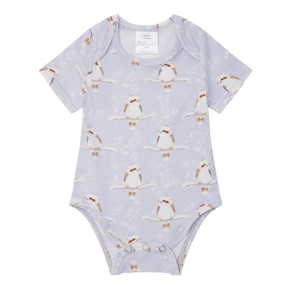 Botanical Baby Organic Short Sleeve Bodysuit - Kookaburra Blue