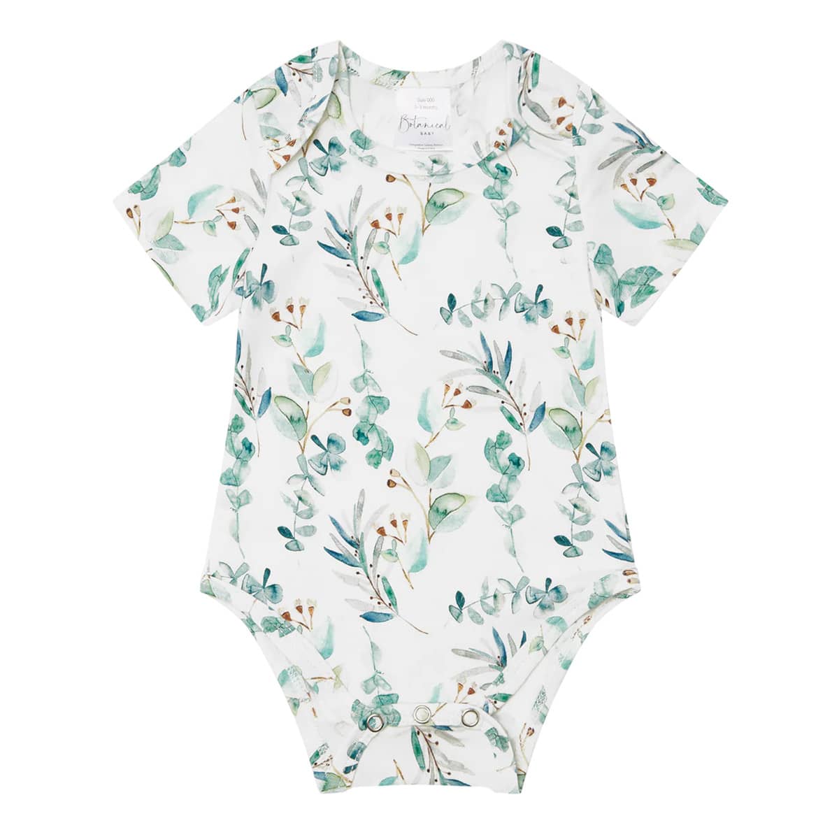 Botanical Baby Organic Short Sleeve Bodysuit - Soft Foliage