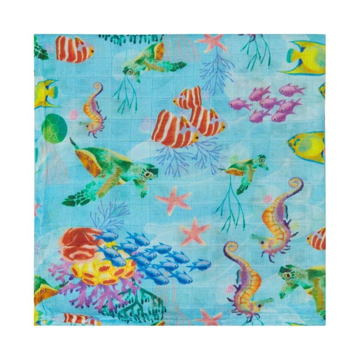 Botanical Baby Muslin Swaddle - Barrier Reef