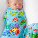 Botanical Baby Muslin Swaddle - Barrier Reef