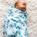 Botanical Baby Muslin Swaddle - Soft Foliage