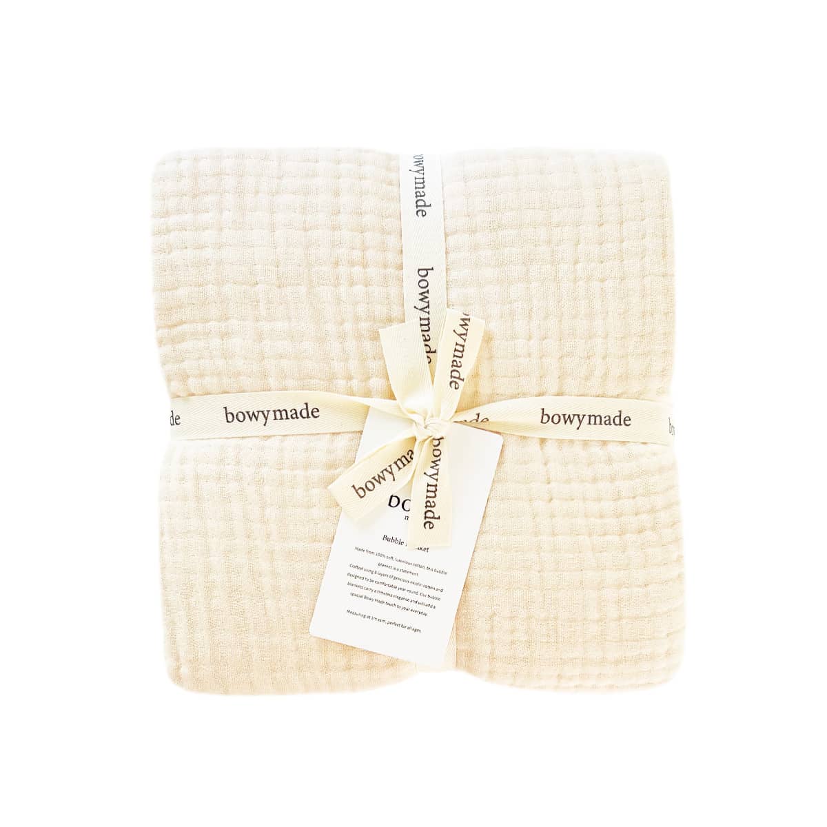 Bowy Made Muslin Bubble Blanket - Cream