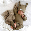 Bowy Made Ribbed Cotton Onesie - Olive