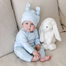 Bowy Made Ribbed Cotton Onesie - Powder Blue