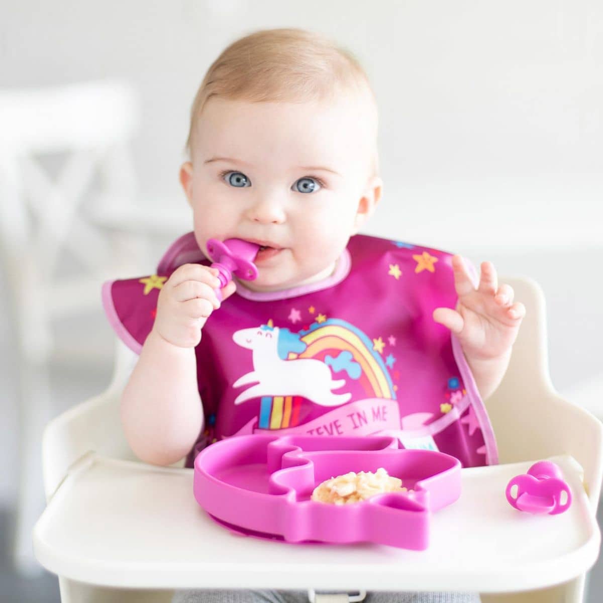 Bumkins Silicone Grip Dish - Unicorn