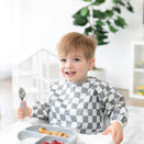 Bumkins Waterproof Sleeved Bib - Charcoal Check